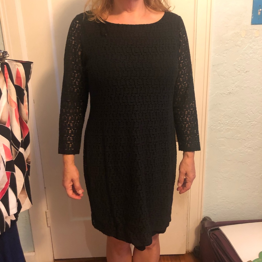 Banana republic black lace overlay bodycon dress